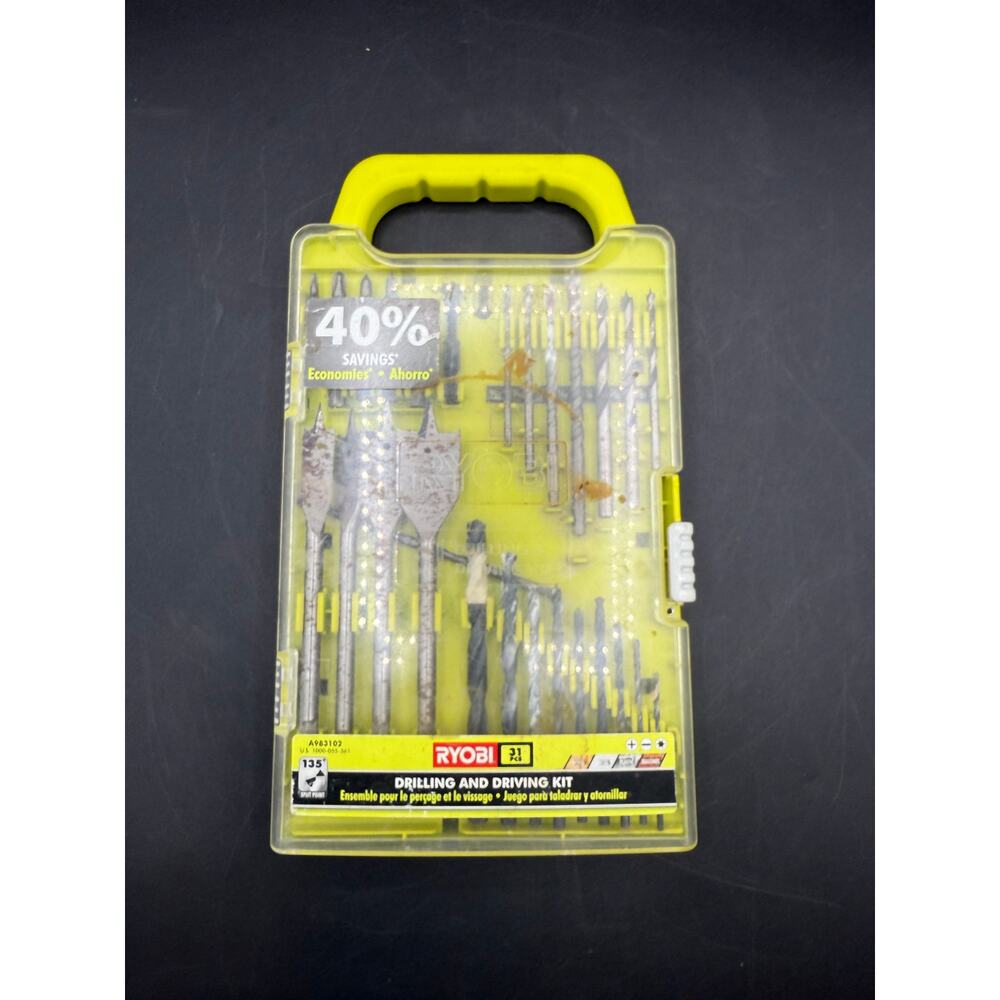 RYOBI Drilling & Driving Kit with Case – Hardware Set (A983102)